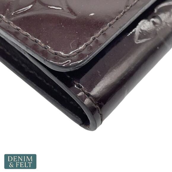 Louis Vuitton Vernis 4 Key Holder Amarante Monogram Patent Leather Wallet - Picture 11 of 16